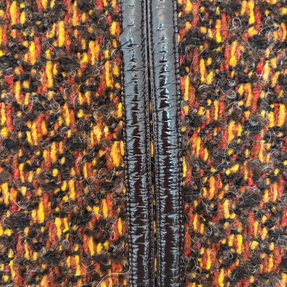 Bomber Jacket Brown and Orange Tweed Wool Boucle Size M-L - Picture 8 of 8